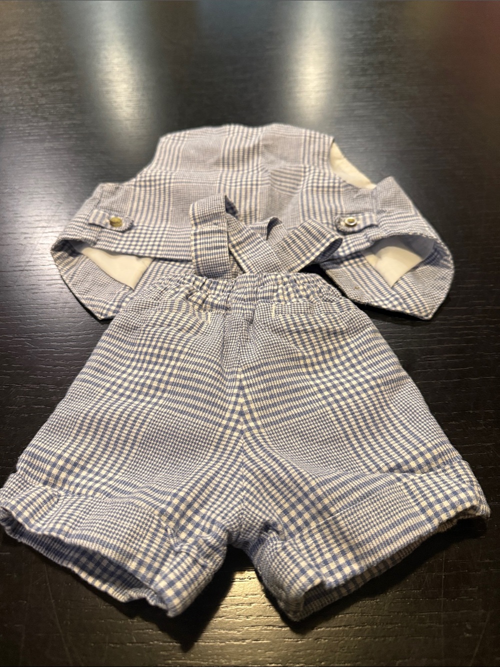 Janie and Jack Blue Plaid Vest and Shorts Set - Picture 3 of 3